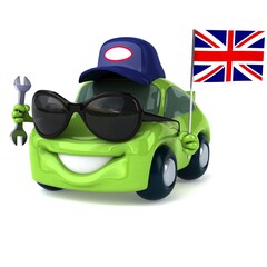 Green car - 3D Illustration