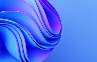 Abstract modern neon, blue, violet colors background with ruffle, folded cloth - 553168224