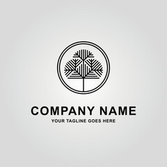 Logotipo de arbol minimalista para empresas y startups