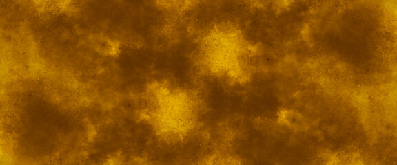 Abstract sun clouds weather. Golden warm abstract sunny background. Digital painting of gold texture background. Watercolor background with grunge. Glowing golden particles on foil background. 