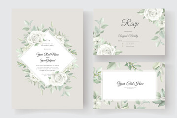 hand drawn LILY FLORAL AND LEAVES card design