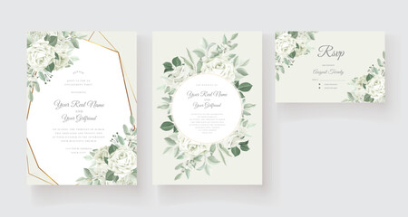 hand drawn LILY FLORAL AND LEAVES card design