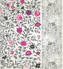 wedding card design, traditional paisley floral pattern , royal India	