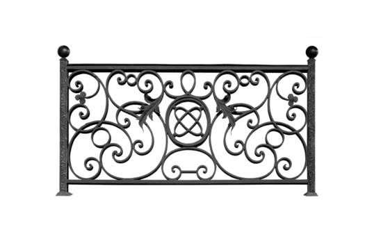Decorative wrought iron cordon.