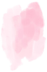 Abstract watercolor pink splash, painting texture, transparent background