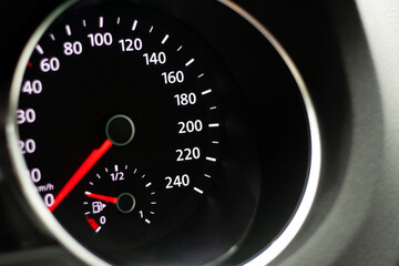 Odometer, rev counter and different vehicle or car controls, as well as climate control controls,...