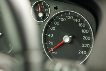 Odometer, rev counter and different vehicle or car controls, as well as climate control controls,...