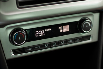Odometer, rev counter and different vehicle or car controls, as well as climate control controls,...