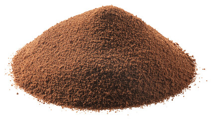 Pile of granulated powdered instant coffee or chicory drink, isolated png