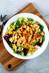 Fresh lettuce salad with chopped