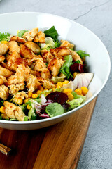 Fresh lettuce salad with chopped