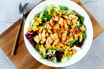 Fresh lettuce salad with chopped