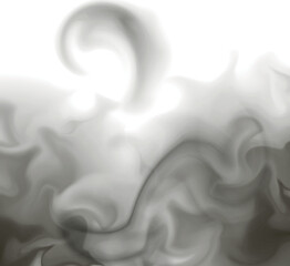 Realistic black fog or smoke, mist effect. Smoke on white background. Vector vapor in air, steam flow. Clouds.