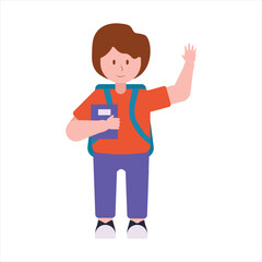 Illustration of a School Boy