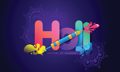 Happy Holi, India Festival of Color and Colorful Gulal color festival of India celebration