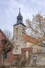 Fototapeta na wymiar Village church in Wahrburg, Stendal, Saxony-Anhalt, Germany