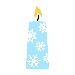 Christmas candle icon. Festive candle
