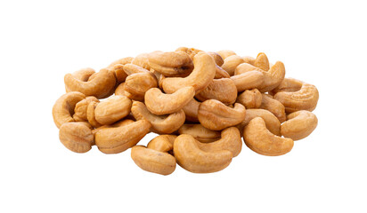 Roasted cashew nuts isolated on transparent png - obrazy, fototapety, plakaty