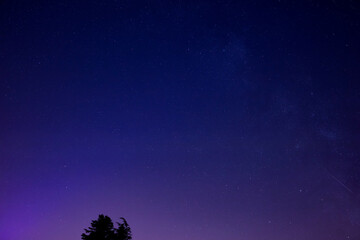 Obraz na płótnie Canvas Milky Way stars and constellations on evening sky.