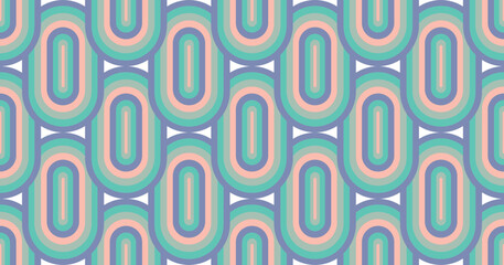 70's Retro Seamless Pattern. 60s and 70s Aesthetic Style.