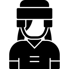 Hockey Player Woman Icon