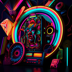 Obraz premium Fantastic Illustration: A Dreamlike Scene of Fantasy and Glow