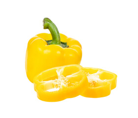  fresh yellow peppers isolated on transparent png