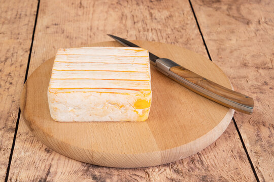 Fromage &agrave; p&acirc;te molle et &agrave; cro&ucirc;te lav&eacute;e en gros plan