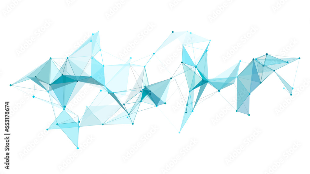 Poster network connection structure on white backdrop. digital background with dots and lines. big data vis