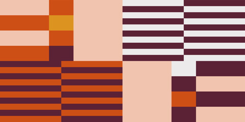 Modern vector abstract  geometric background with stripes, rectangles and squares  in retro scandinavian style. Pastel colored simple shapes graphic pattern. Abstract mosaic artwork.