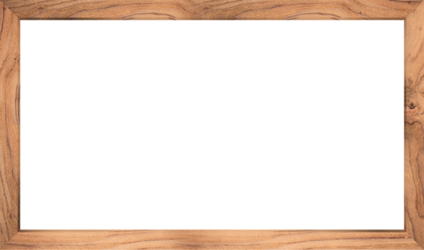 wooden photo frame with transparent background