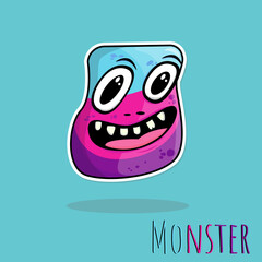 Hand drawn cartoon doodle monster illustration