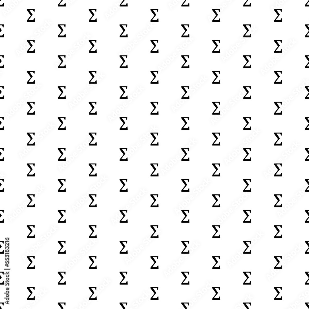 Poster square seamless background pattern from black sigma symbols. the pattern is evenly filled. vector il