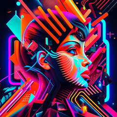 Fototapeta premium Fantastic Illustration: A Dreamlike Scene of Fantasy and Glow