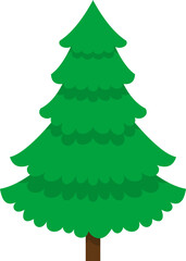 Christmas Tree. Christmas Tree and Glowing Star. Christmas Tree Illustration.