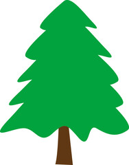 Christmas Tree. Christmas Tree and Glowing Star. Christmas Tree Illustration.