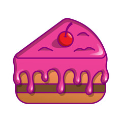 pink Cake vector logo design.