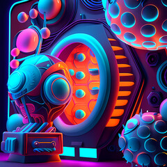 Obraz premium Fantastic Illustration: A Dreamlike Scene of Fantasy and Glow