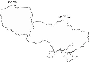 mapa Polska Ukraina - obrazy, fototapety, plakaty