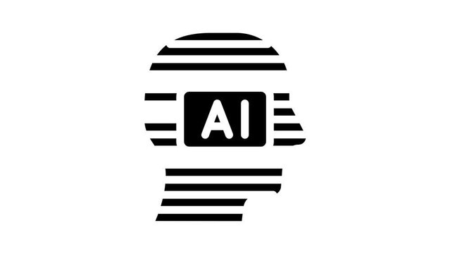 ai artificial intelligent financial technology glyph icon animation