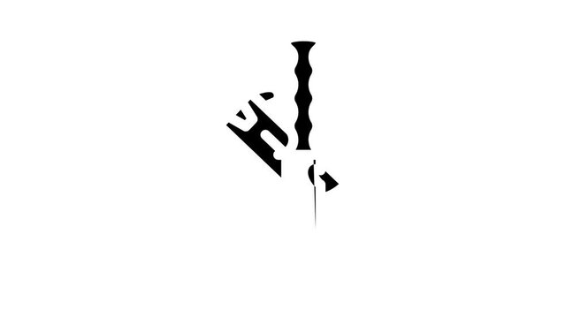 knife diver equipment glyph icon animation