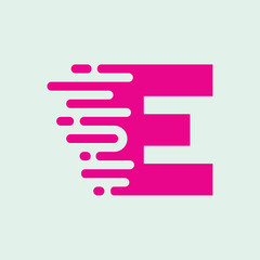 
Fast Speed Motion Circuit Style Logo Letter of E