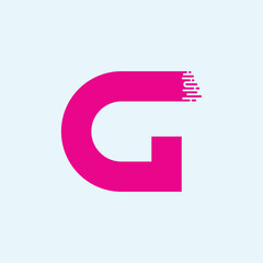 Fast Speed Motion Circuit Style Logo Letter of G