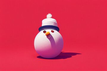 snowman with hat and christmas ball