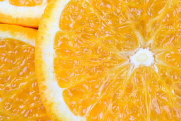 Sliced oranges, bright fresh fruit cut