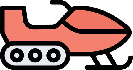 Snowmobile Vector Icon Design Illustration