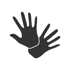 Glove filled universal icon ui ux element sign.