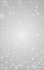 White Snowflake Vector Grey Background. Christmas