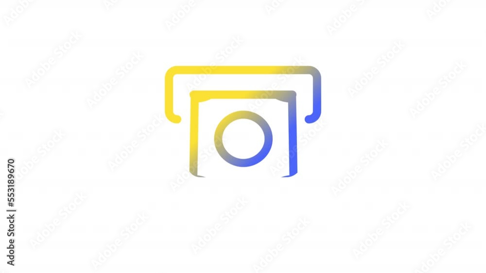 Poster animated atm gradient ui icon. automated cash withdrawal. seamless loop hd video with alpha channel 