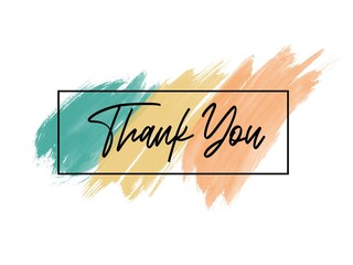 Thank You Card. Hand Written Lettering for Title, Heading, Photo Overlay, Wedding Invitation, Thank You Message.
